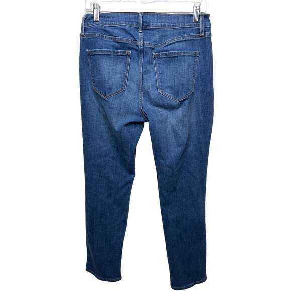 Old Navy Curvy Mid Rise Straight Jeans Womens 6 Short Stretch Blue Denim - Picture 2 of 4